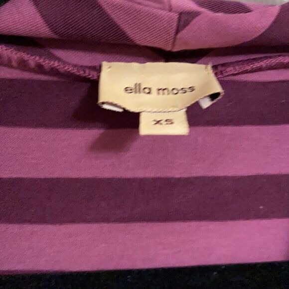 Ella Moss Purple Striped V Neck Side Tie Top - Picture 4 of 6